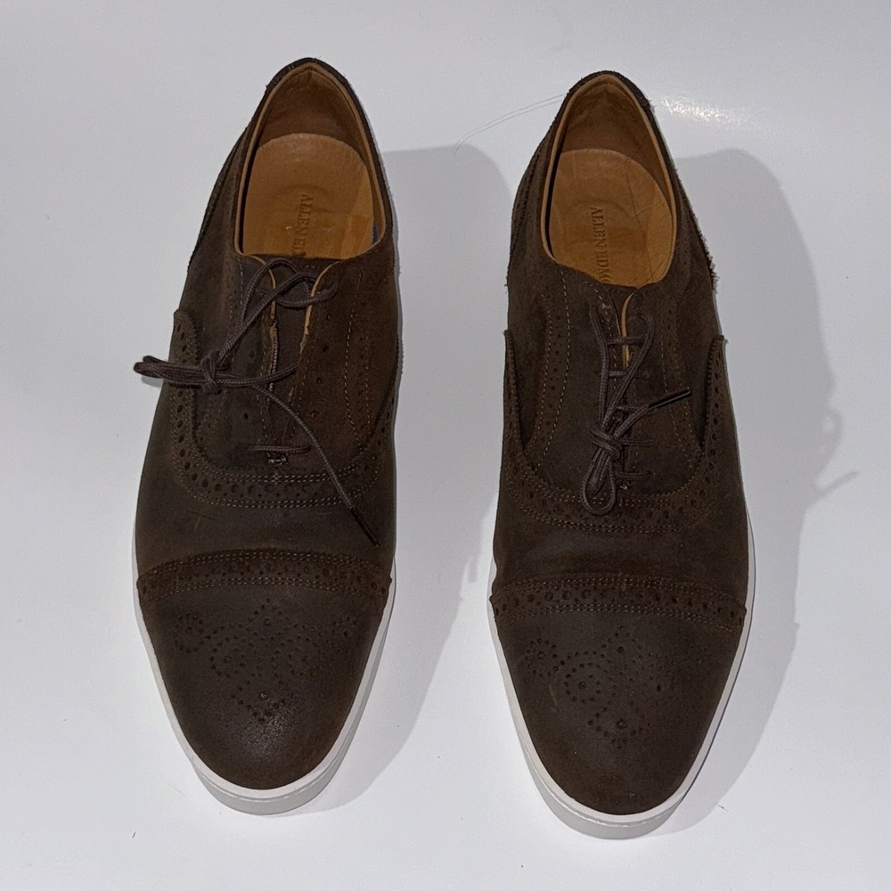 Allen Edmonds Strand Sneakers Suede Oxford Dress Shoes Brown Wax 5128 sz 9.5